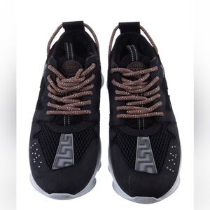 Versace chain reaction mesh chunky sneakers in black